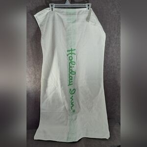 Vintage Holiday Inn Terry Cloth Bath Towel White with Green Logo 43" x 23" G